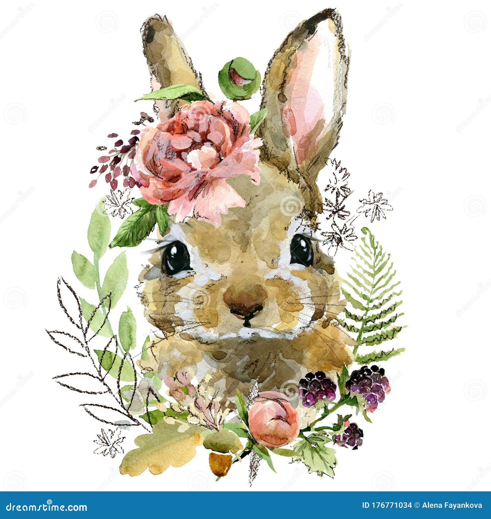 Cute A Rabbit With Paper Sign Near The Fantasy House Vector ...