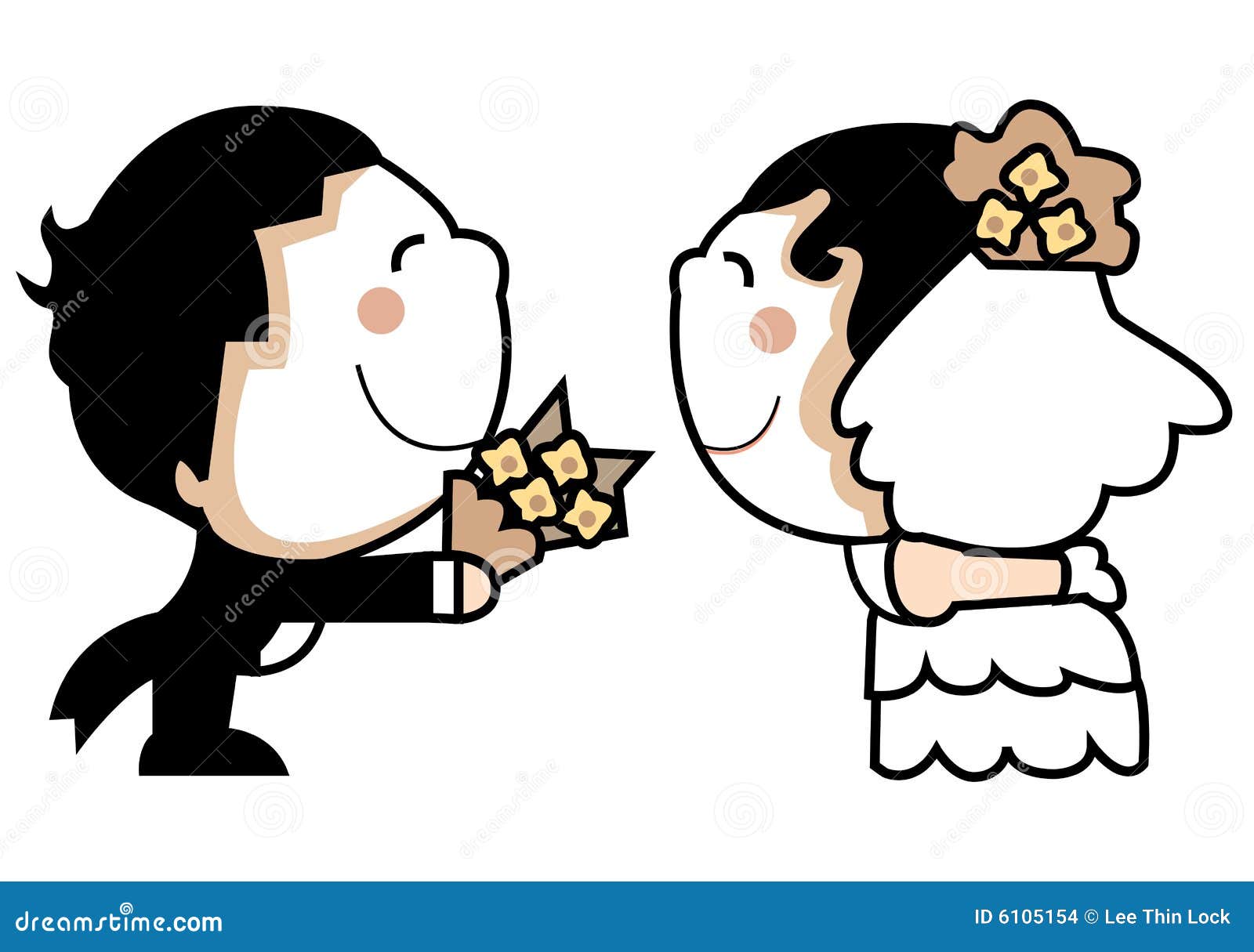 Cute wedding couple stock vector. Illustration of valentine - 6105154