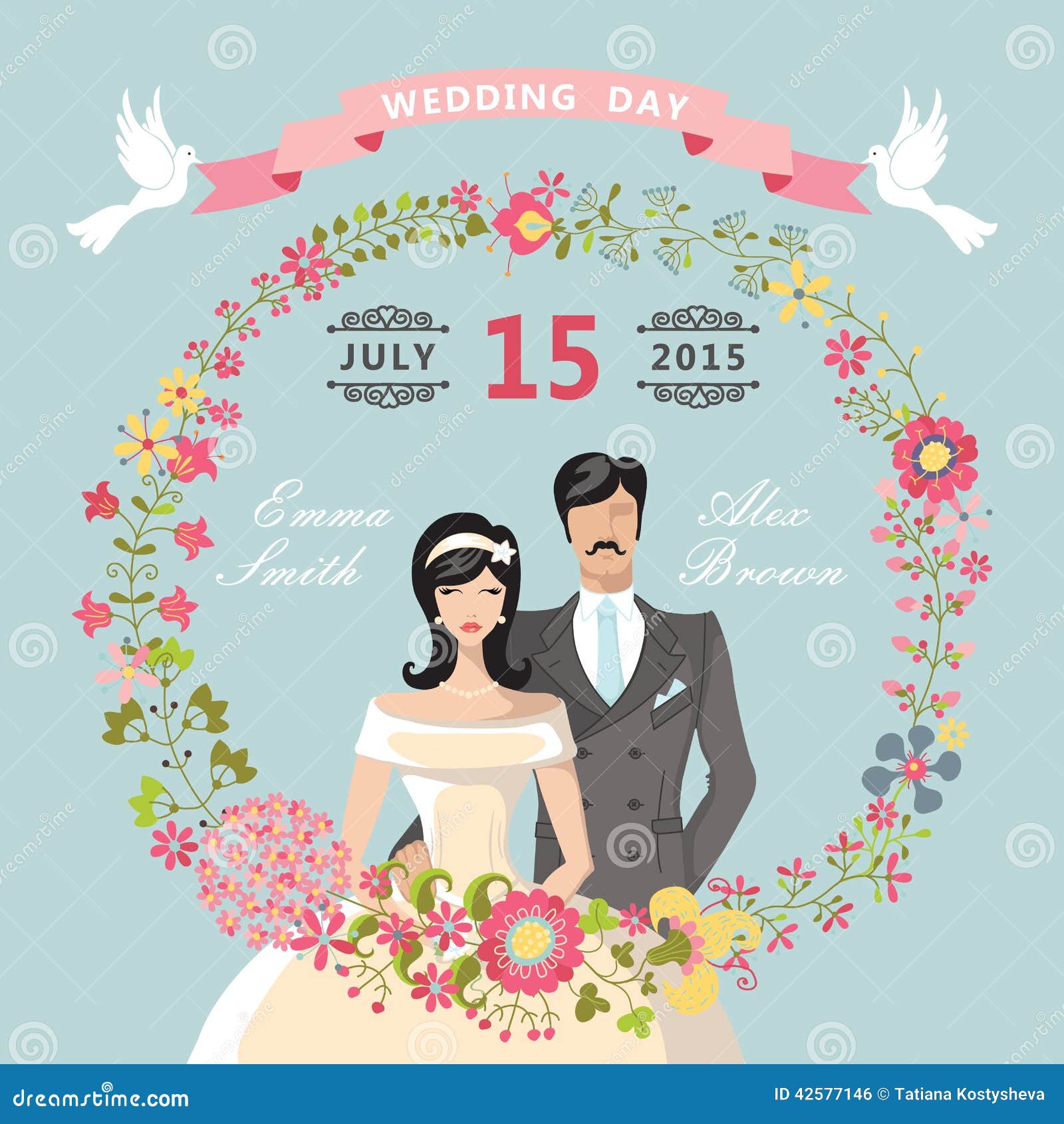 Cute wedding invitation clip art