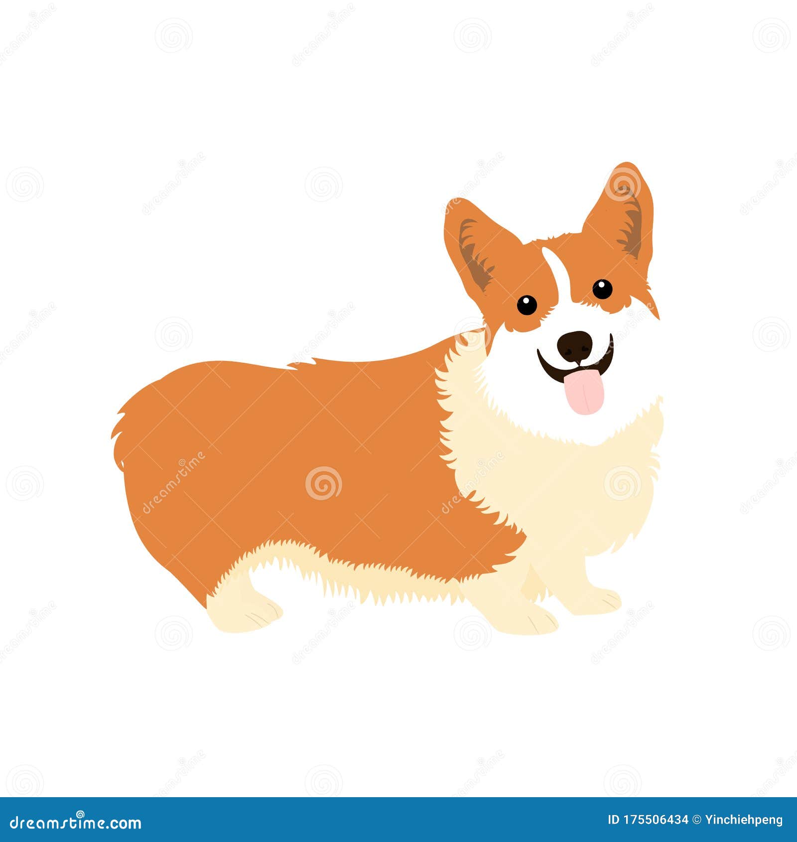 Cartoon funny dog standing on white background Vector Image