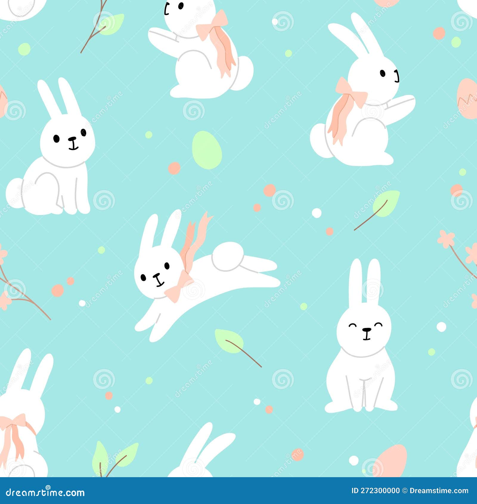 Cute white rabbit pattern stock vector. Illustration of character ...
