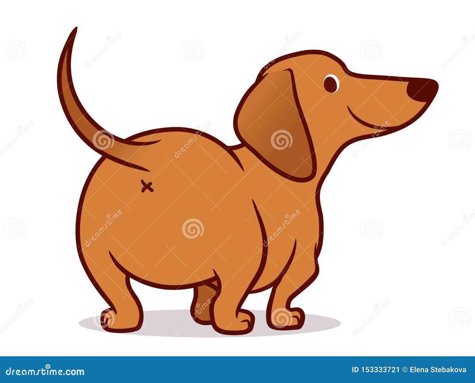 Cute Wiener Sausage Dog Cartoon Illustration Isolated on White. Simple Drawing of Friendly Tan Dachshund Puppy, Rear View Stock Illustration - Illustration of domestic, smooth: 153333721 Cute Wiener Sausage Dog Cartoon Illustration Isolated on White. Simple Drawing of Friendly Tan Dachshund Puppy, Rear View Stock Illustration - Illustration of domestic, smooth: 153333721