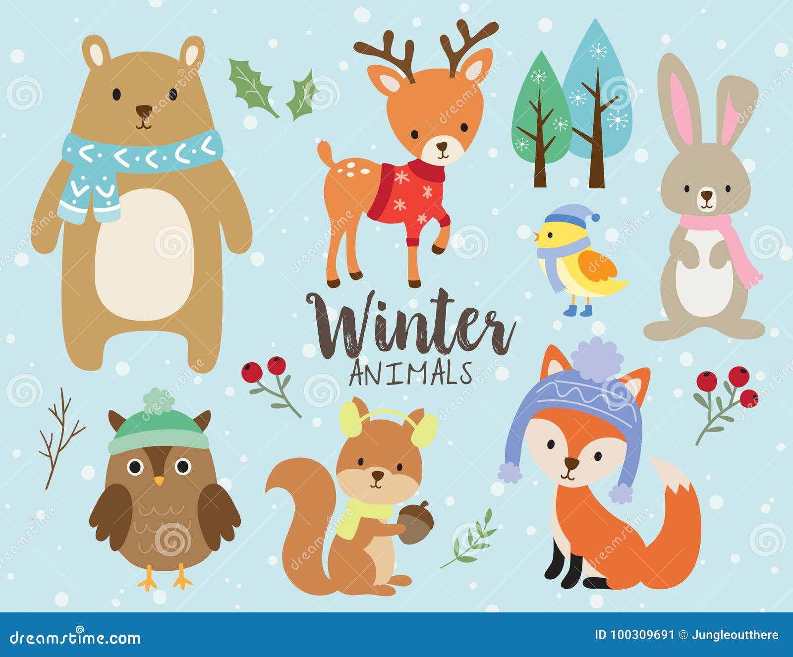 Winter Animals Stock Illustrations – 49,597 Winter Animals Stock