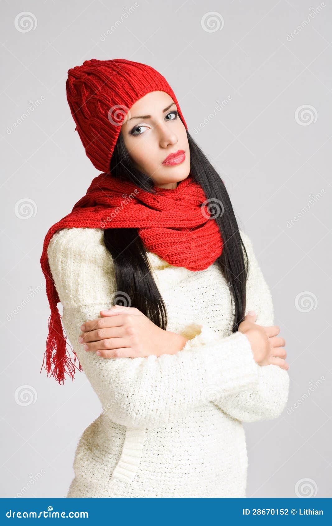 Cute winter fashion girl. stock photo. Image of portrait - 28670152