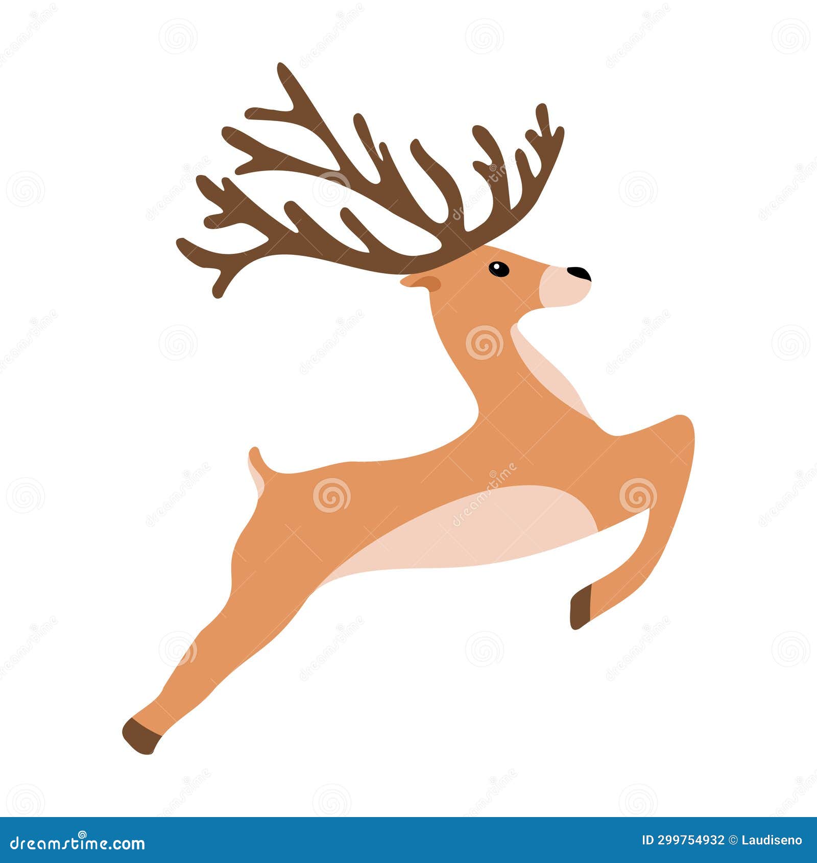 Cute Winter Reindeer Character Vector Stock Illustration Illustration