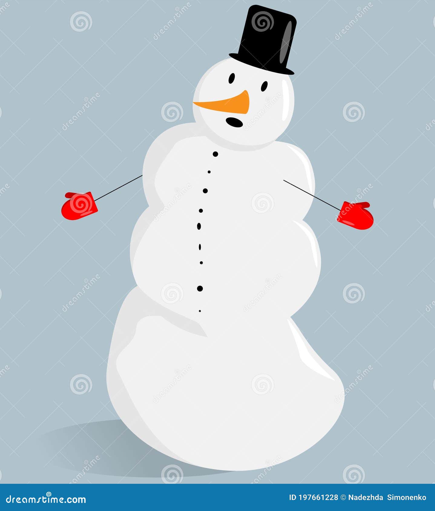 Cute Winter Snowmen for Design, Posters, Websites Stock Vector