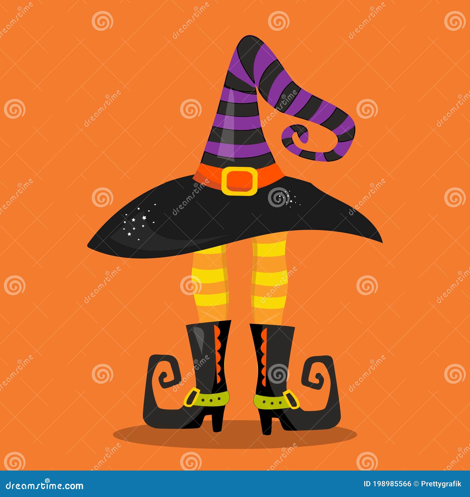 Cute witch boots hat 09 stock vector. Illustration of cartoon 198985566