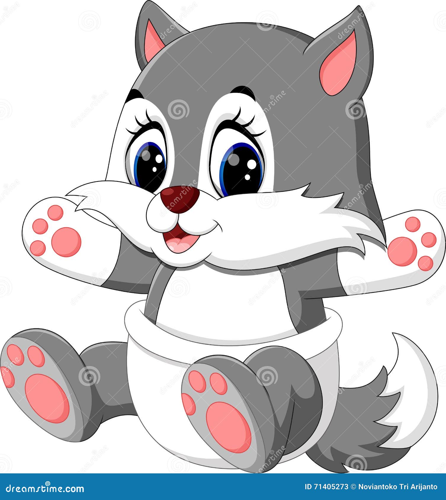 Cute wolf cartoon stock vector. Illustration of cute - 71405273