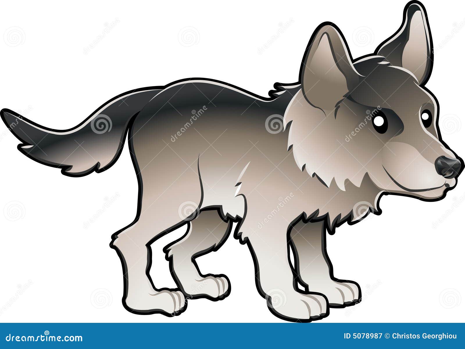 Cute Wolf Vector Illustration Stock Vector - Illustration of cute, clip ...