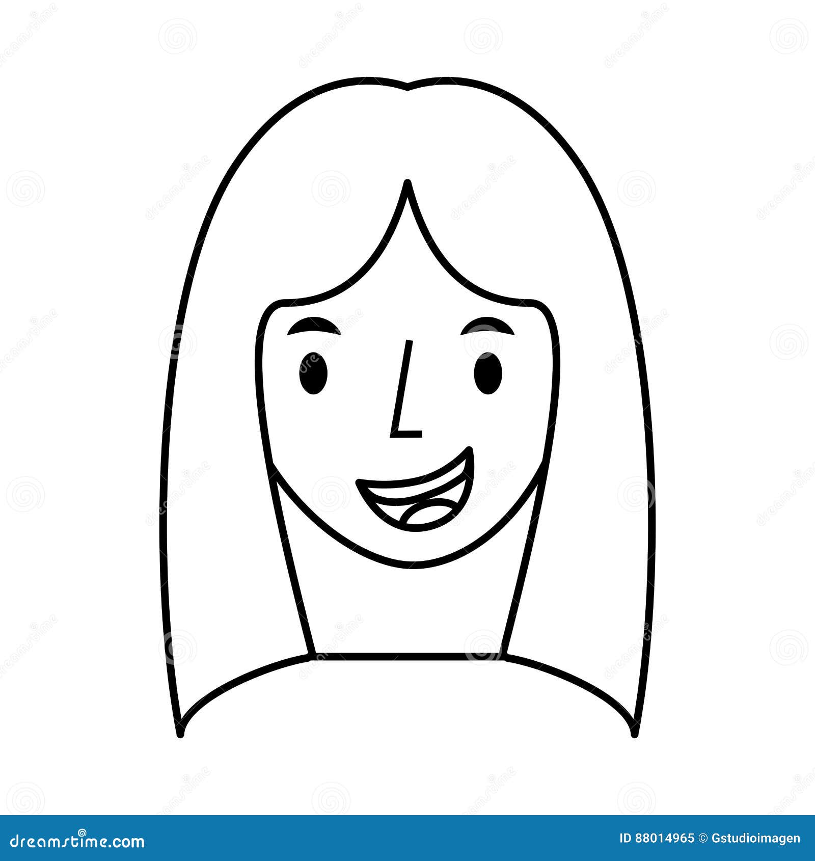 Cute Woman Avatar Character Stock Vector - Illustration of smile, happy ...