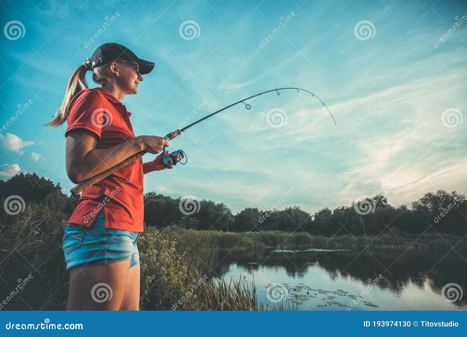 https://thumbs.dreamstime.com/z/cute-woman-fishing-rod-lake-caucasian-summer-193974130.jpg