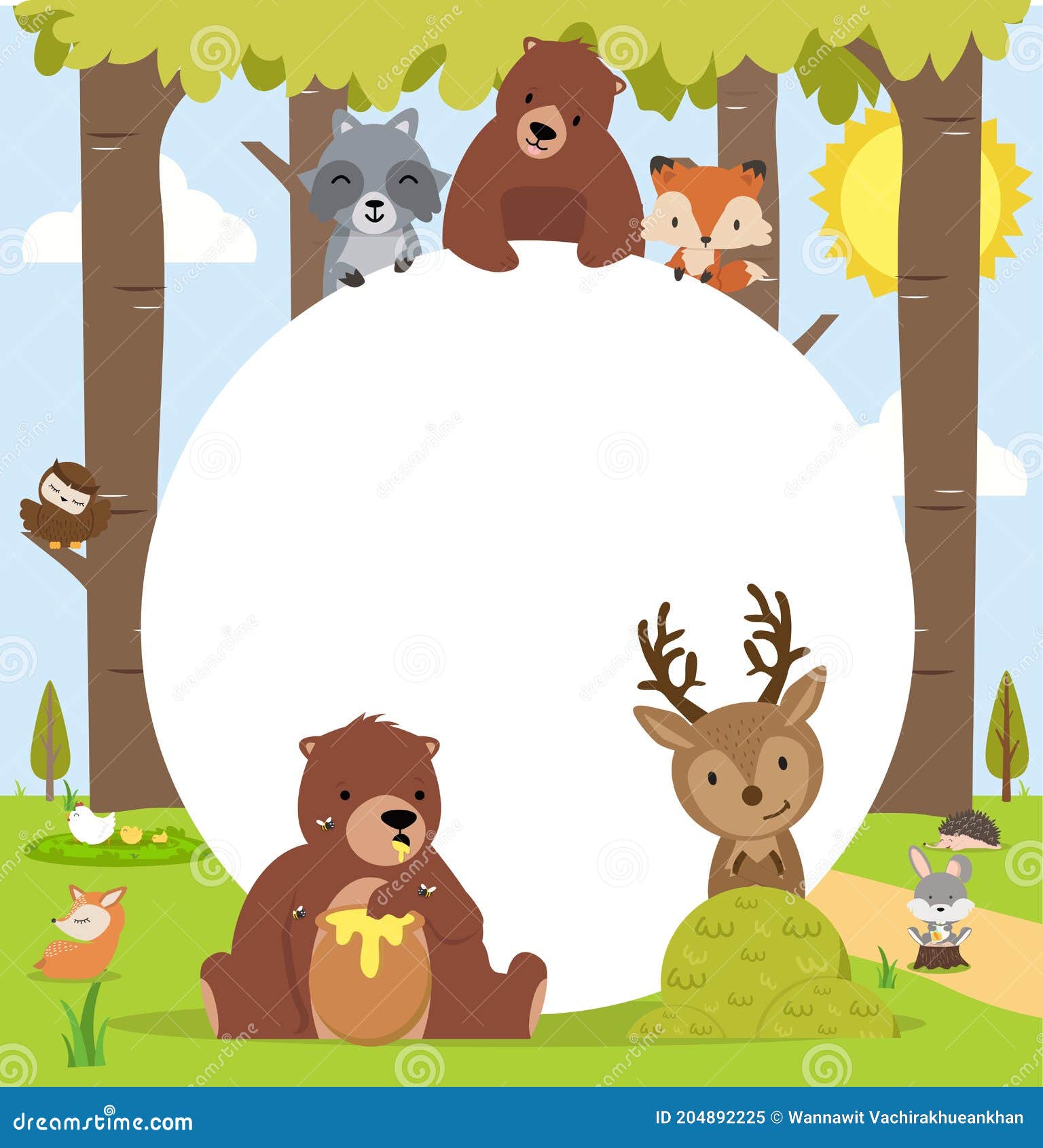 Woodland Animal Clip Art Border