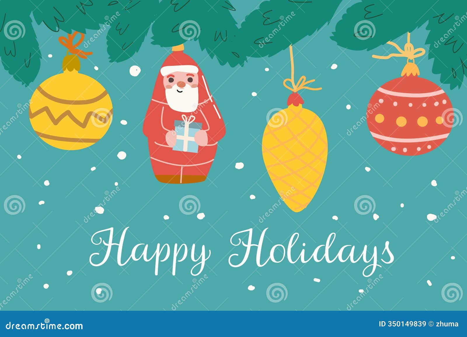 cute xmas seamless pattern with omela branch.