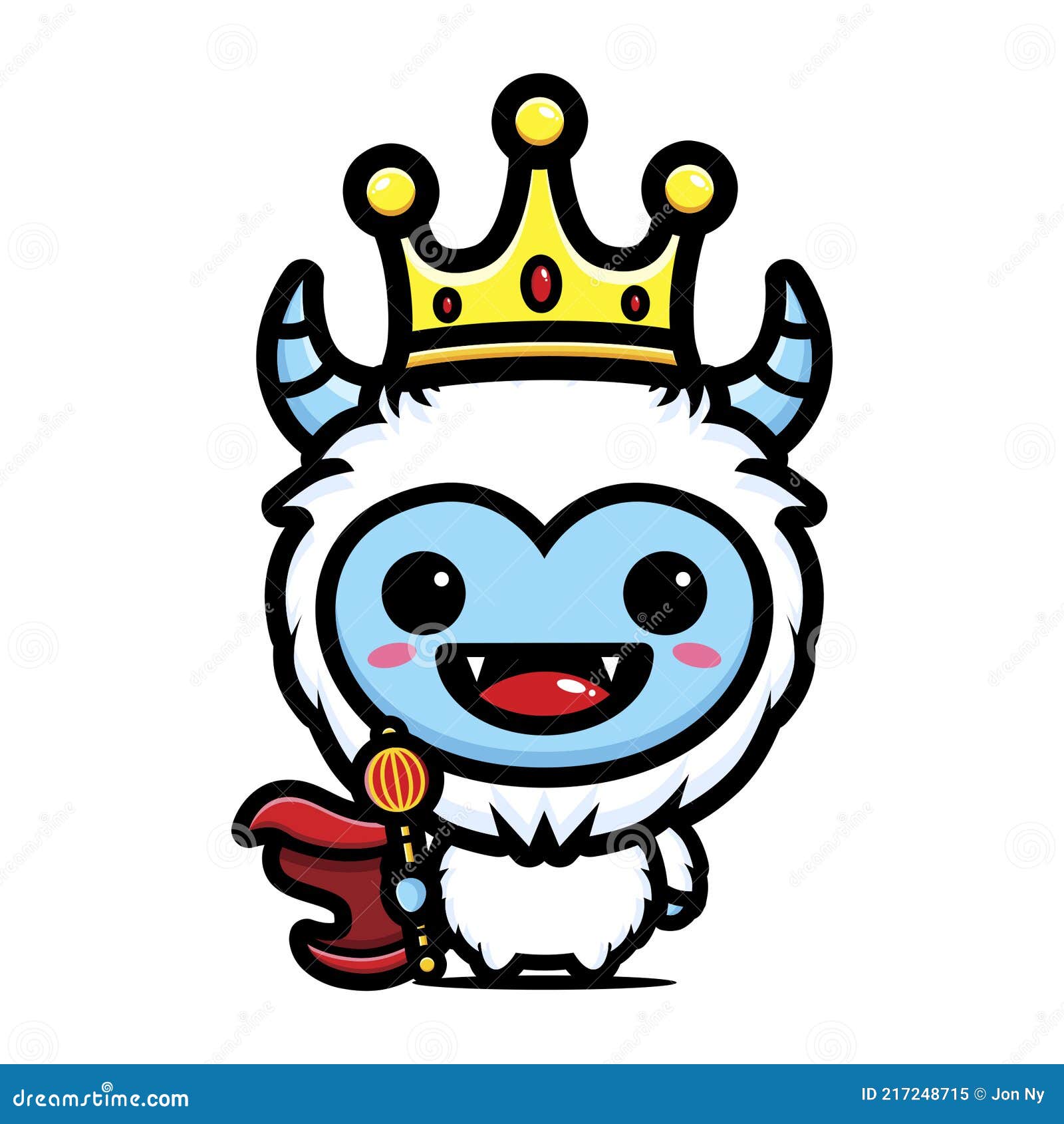 Cute Yeti Animal Cartoon Characters Become King of Yeti Animals Wearing  Crowns Stock Vector - Illustration of cute, isolated: 217248715