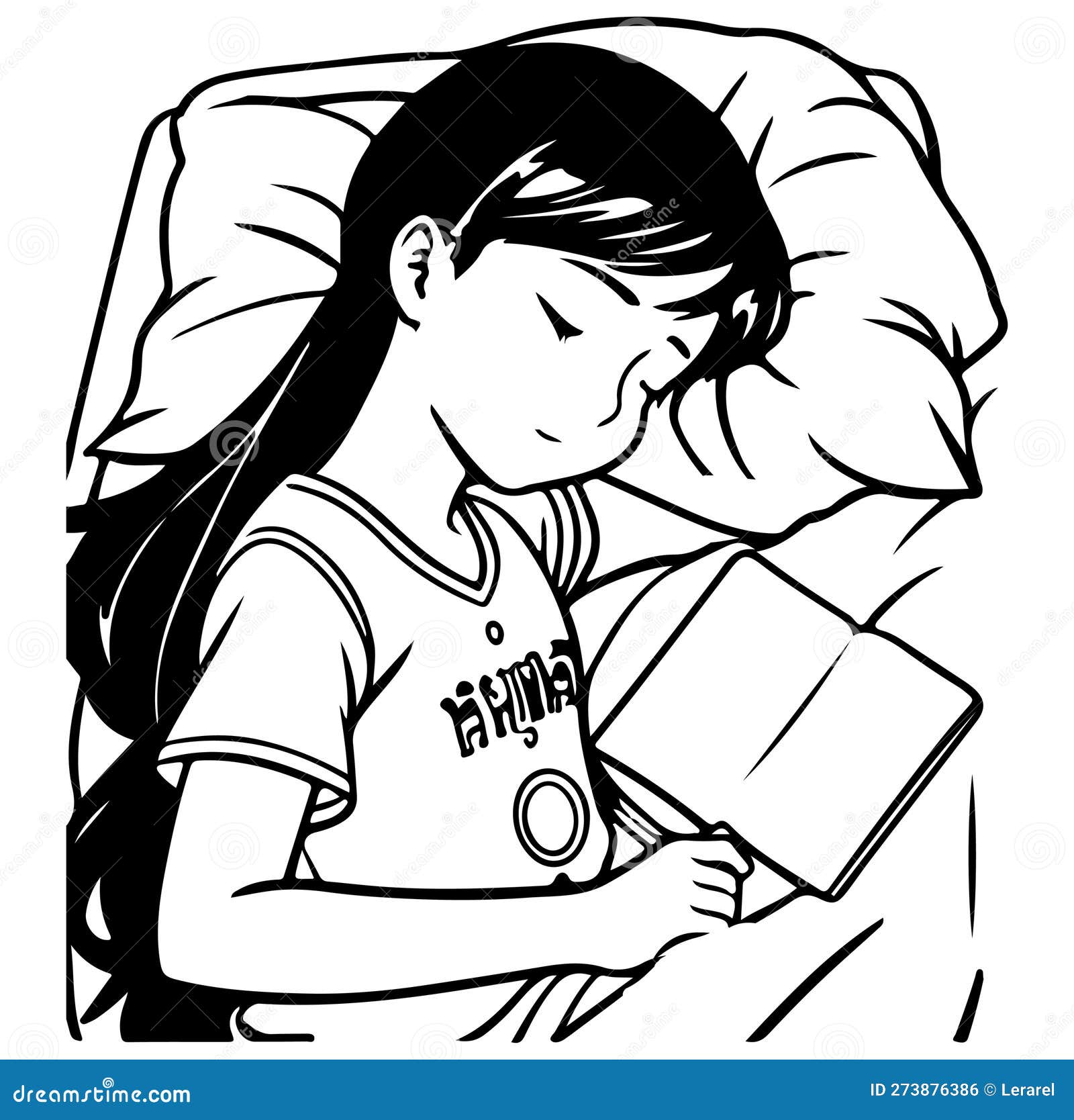 sketch of anime girl cute manga girl line art Stock Vector