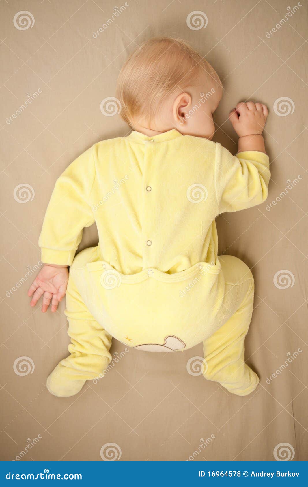 Cute Young Baby Sleep on Bed Stock Photo Image of beautiful