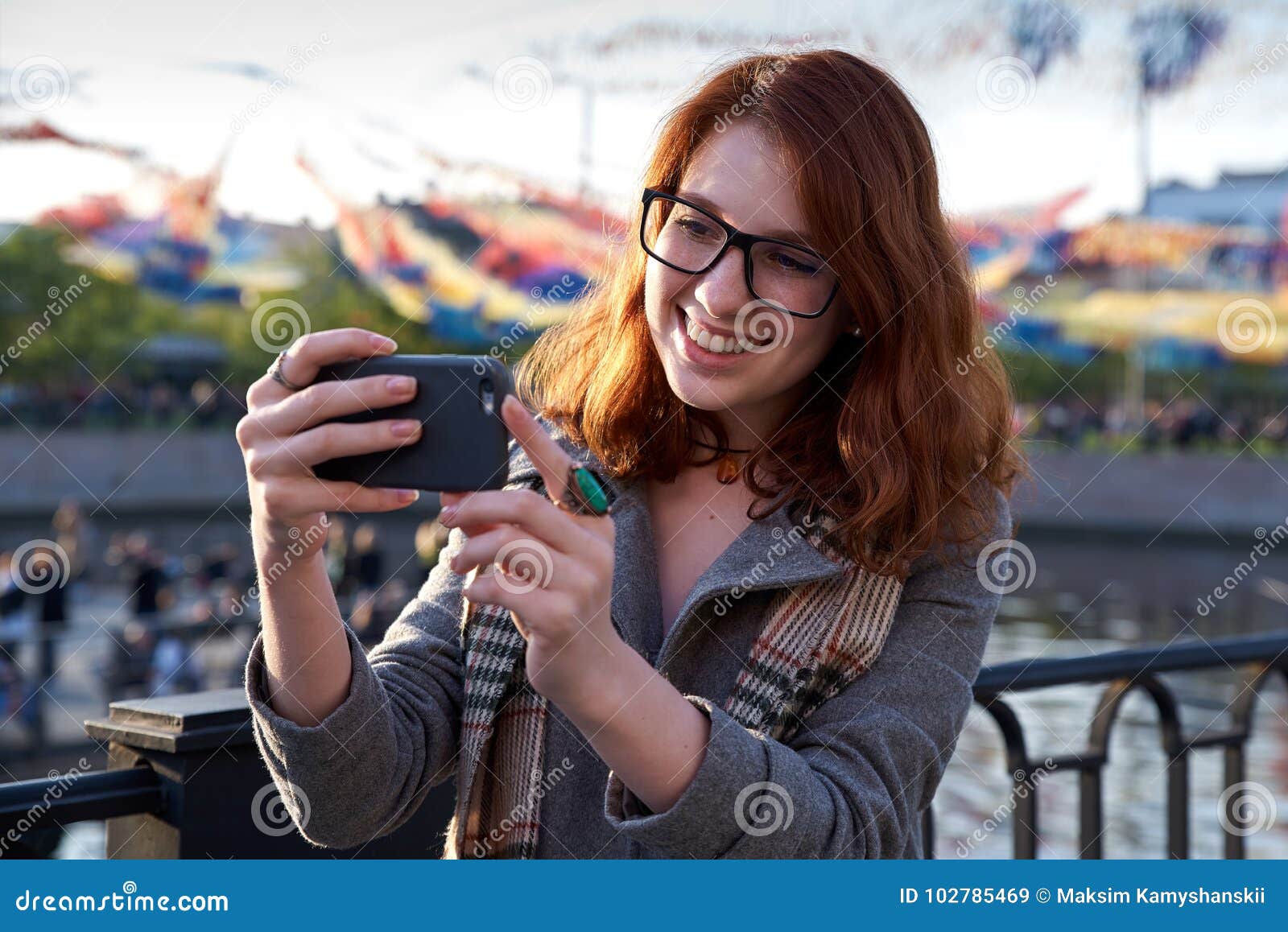 outdoor selfie redhead