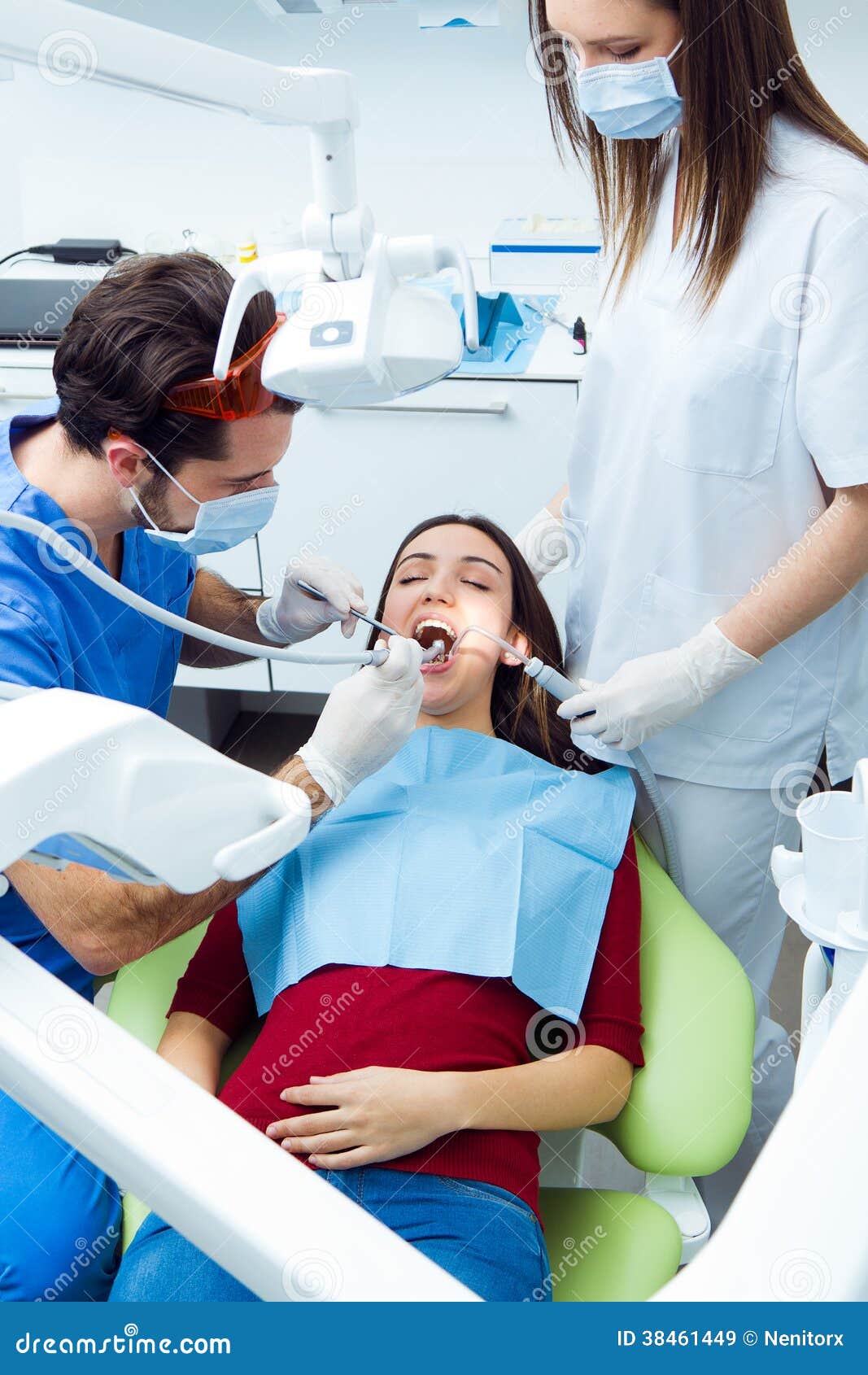 Cute Young Woman At The Dentist Mouth Checkup Stock Image Image Of