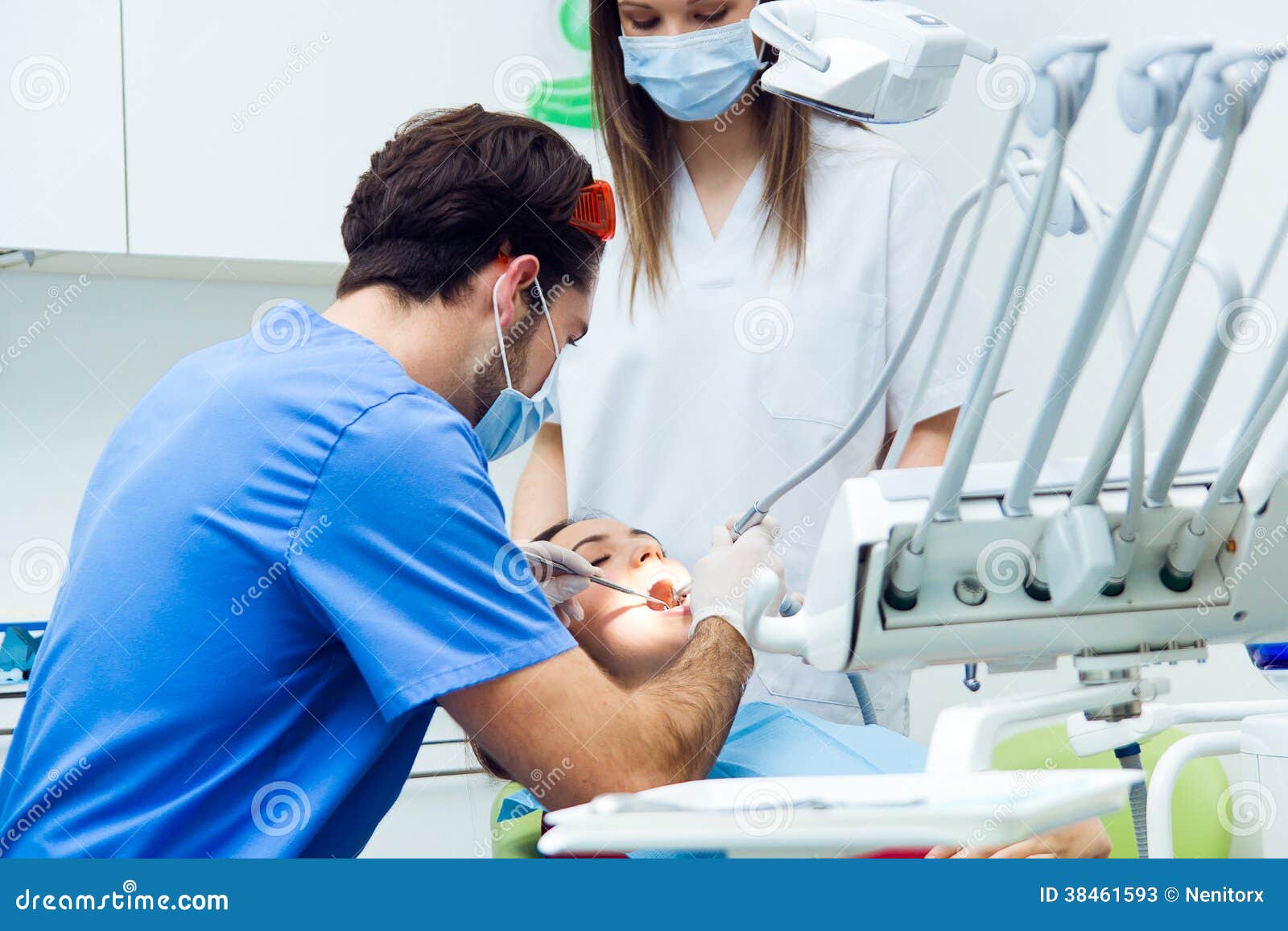 Cute Young Woman At The Dentist Mouth Checkup Stock Image Image Of