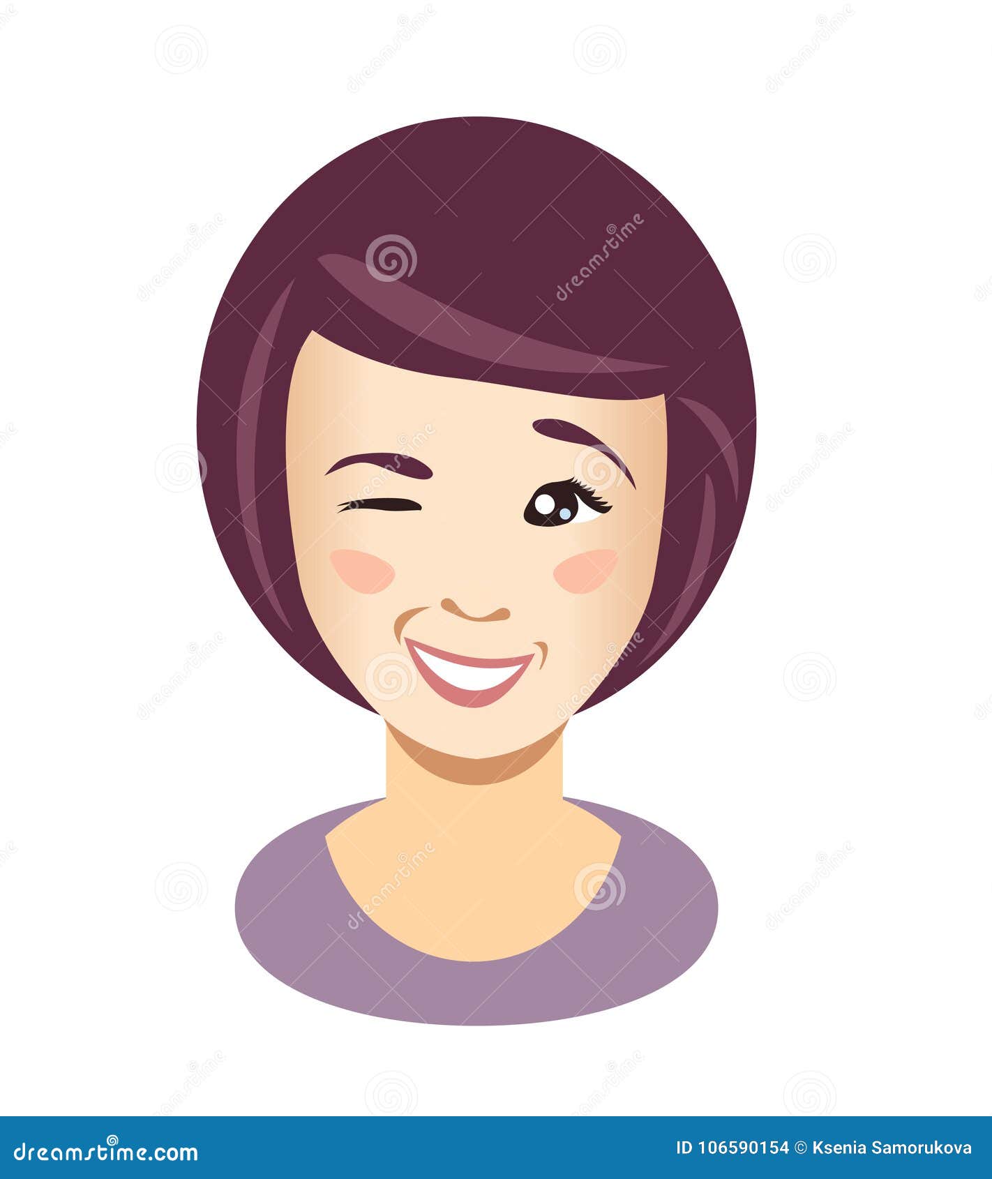 Download Cute Young Woman Wink. Vector Stock Vector - Illustration ...