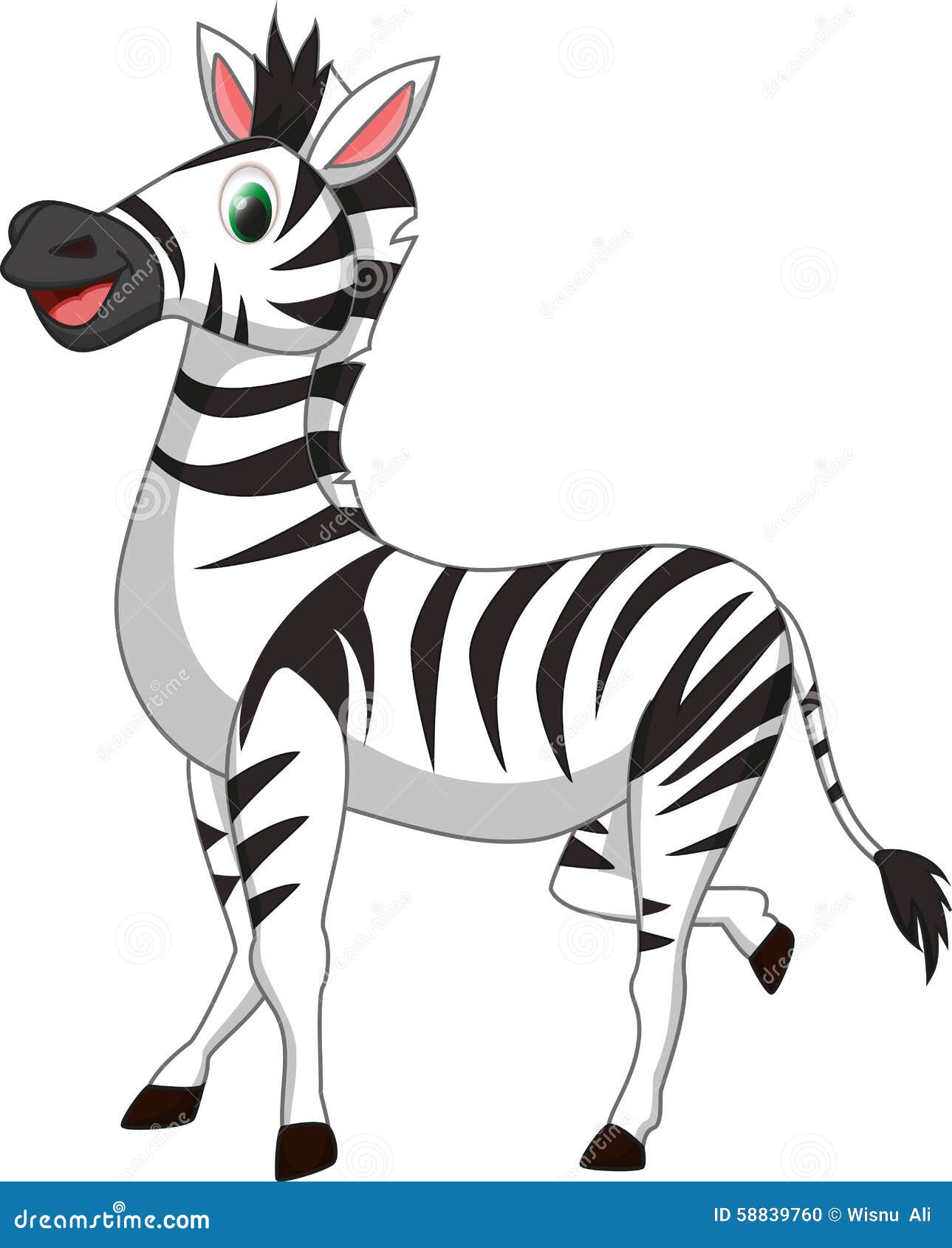 Cute zebra cartoon stock vector. Illustration of horse 58839760