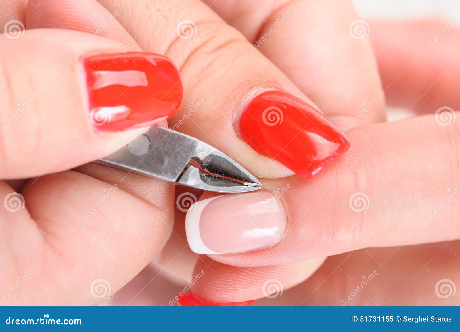 cuticles cutting with nail clippers
