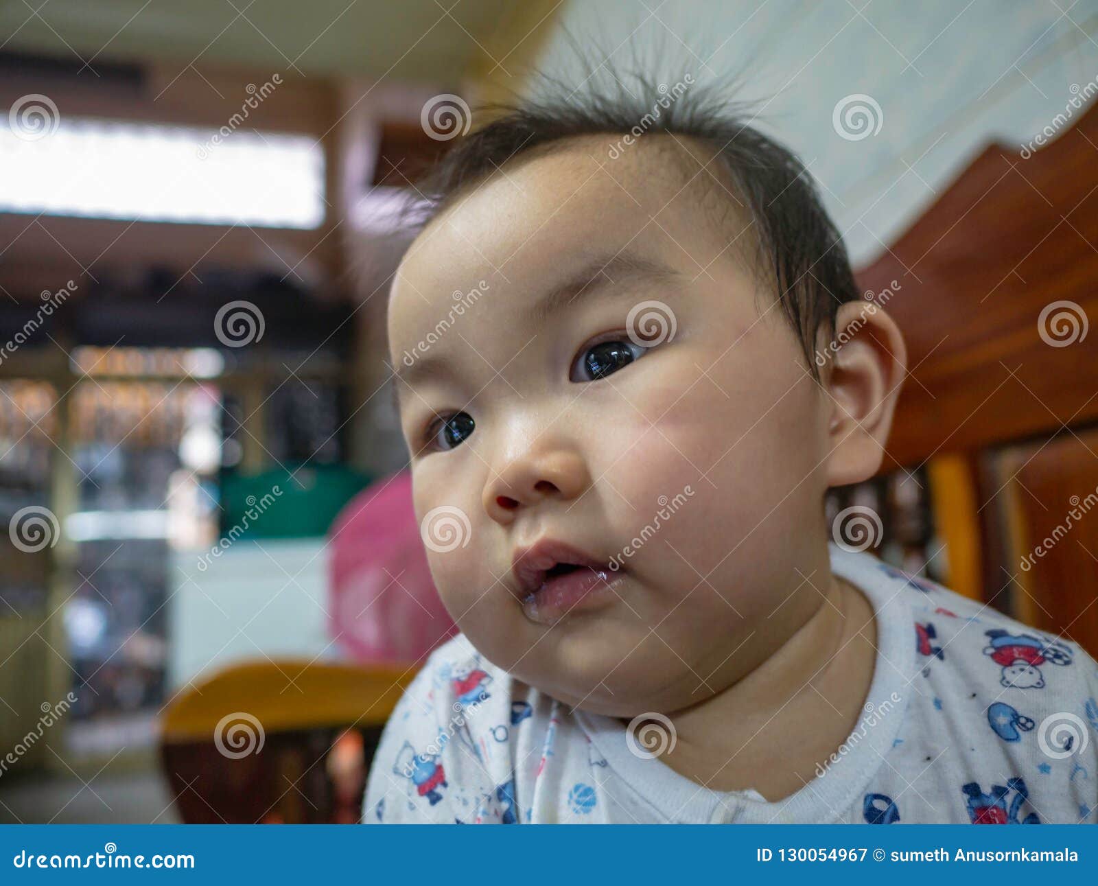 Cutie Handsome Asian Boy Baby Stock Image - Image of close, happy ...