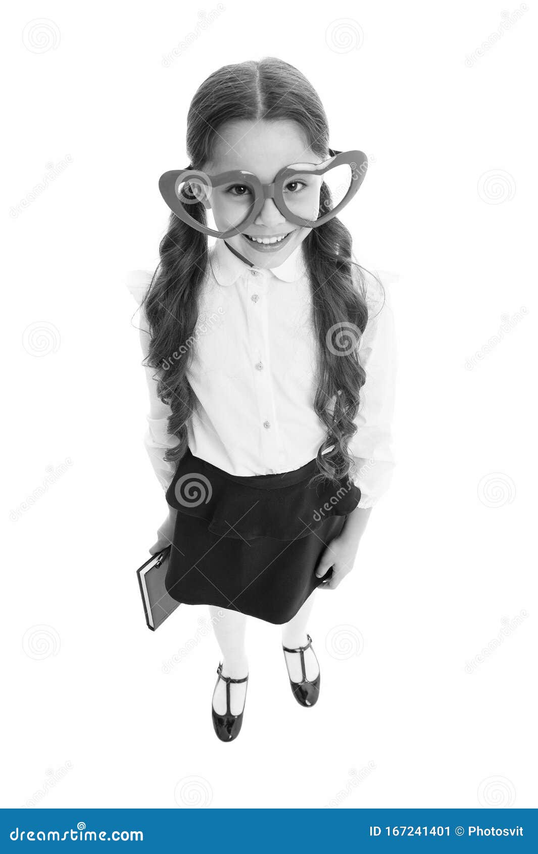 Cutiest Nerd Ever. Schoolgirl Heart Shaped Glasses White Background ...