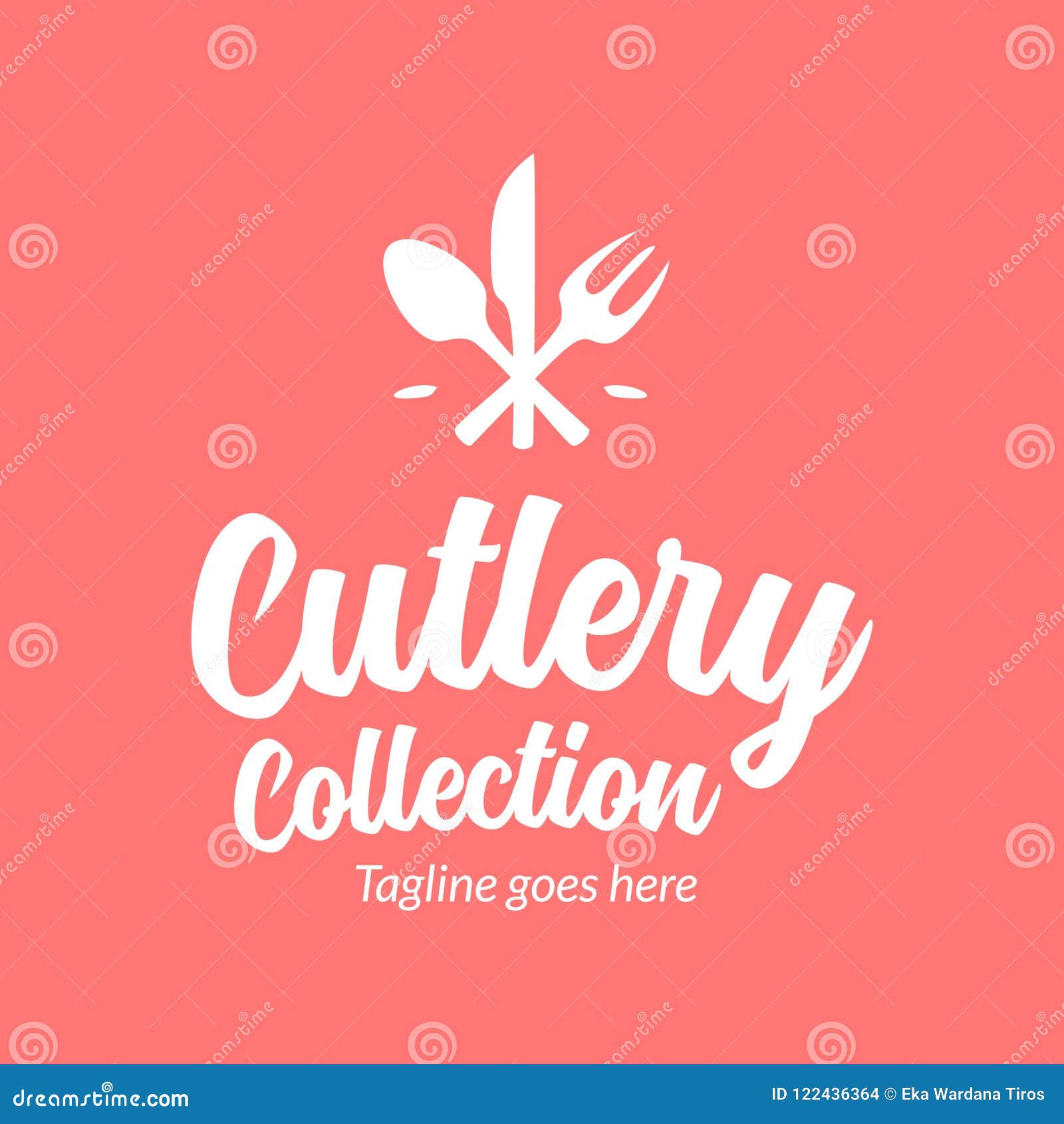 Cutlery logo template. stock vector. Illustration of food 122436364