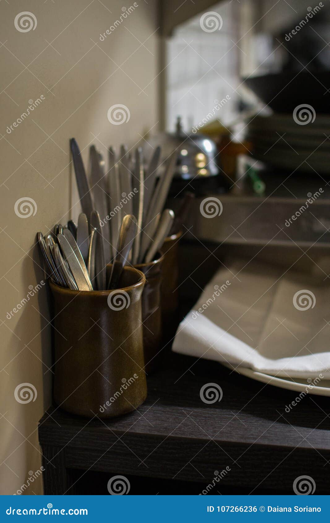 cutlery in restaurante, kitchen clean and harmony