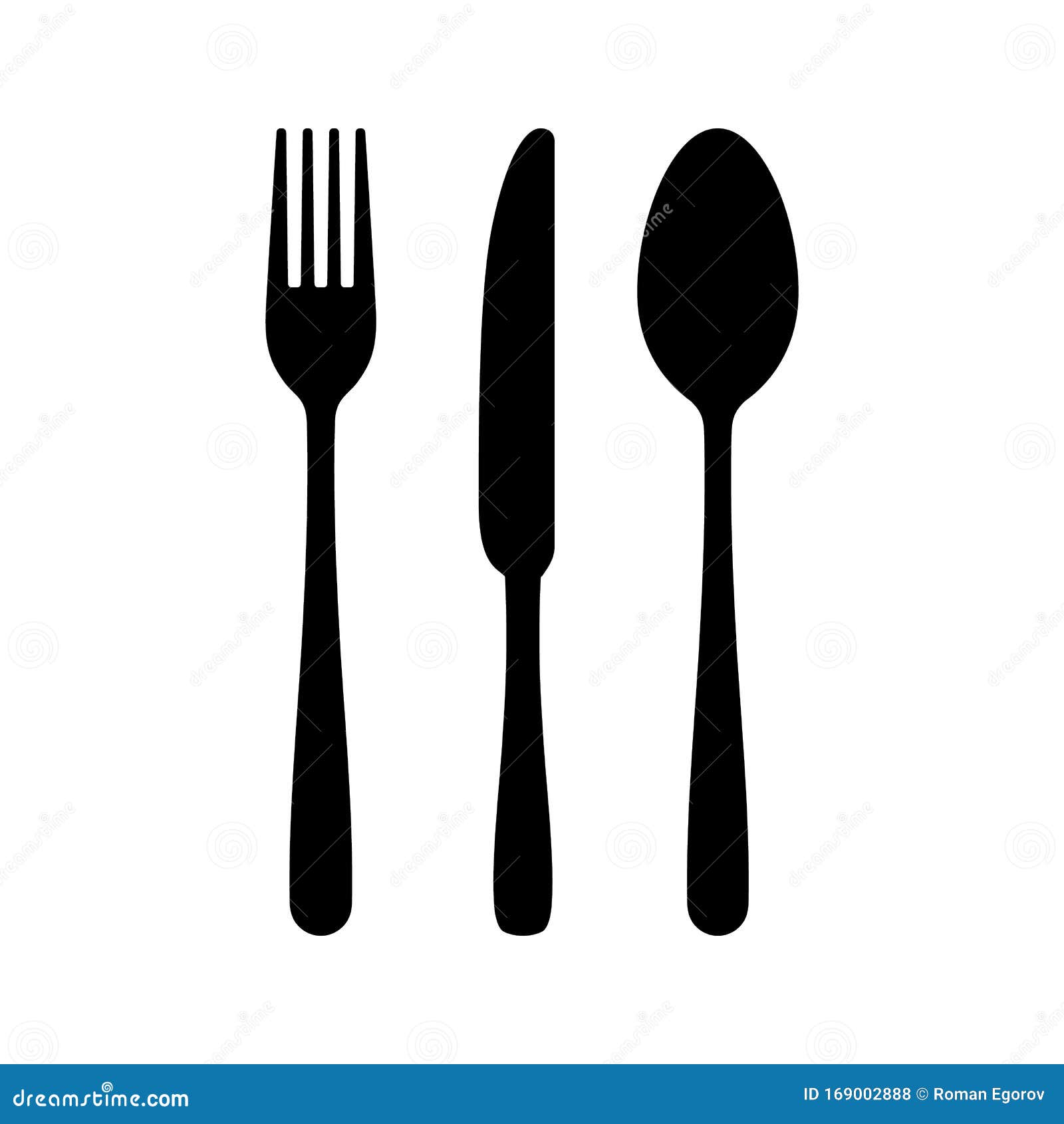 cutlery silhouettes. fork spoon knife black icon set. black silverware sign.  utensil 