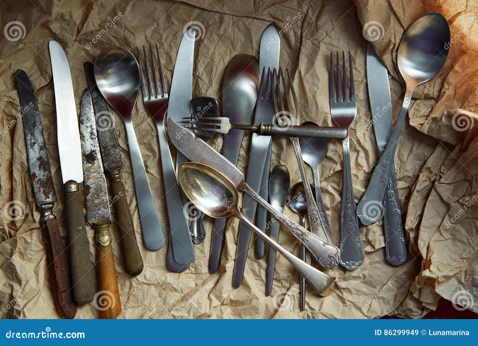 Cutlery Silverware Vintage Antiques Rusty Stock Image Image of close