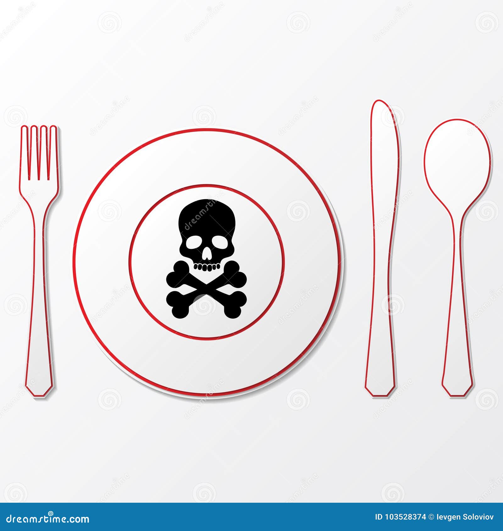 Cutlery with skull stock vector. Illustration of knife - 103528374