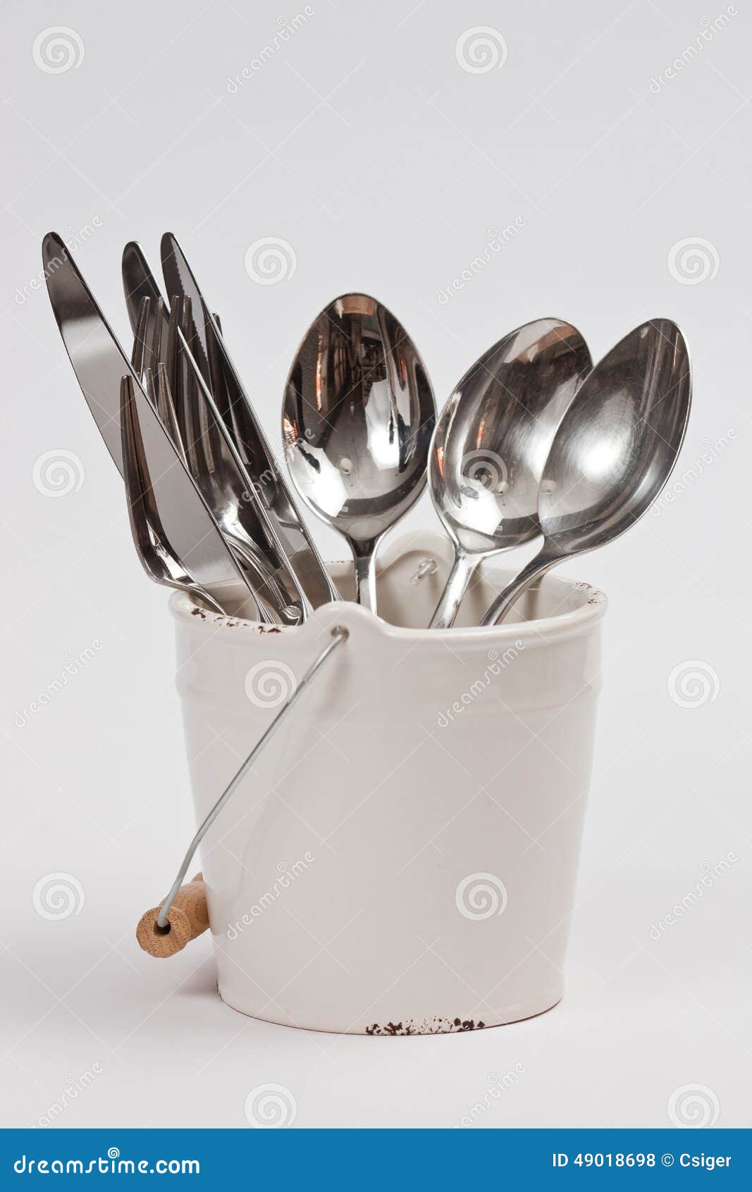 Cutlery Stand in a Small Bucket Stock Photo Image of paste, creative