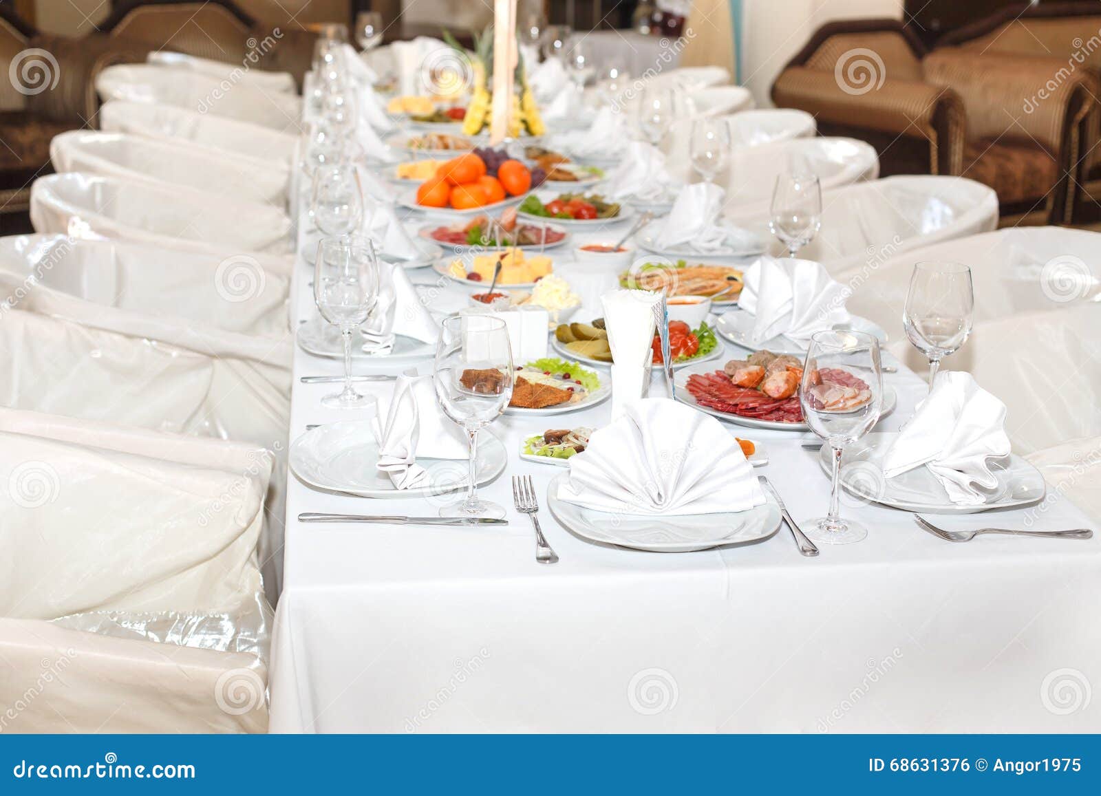 Cutlery on the White Banquet Table. Stock Photo Image of birthday