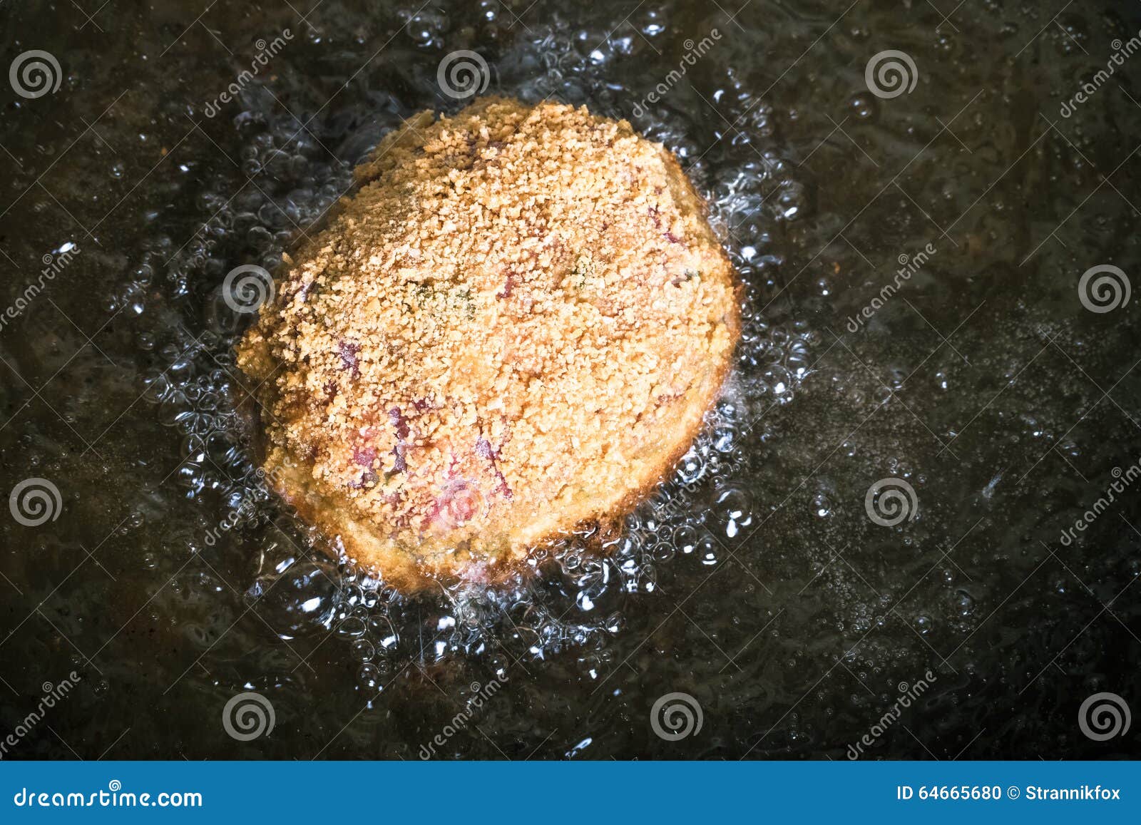 Cutlet Fried in Oil in a Frying Pan. Selective Focus Stock Photo Image of cuisine, breaded