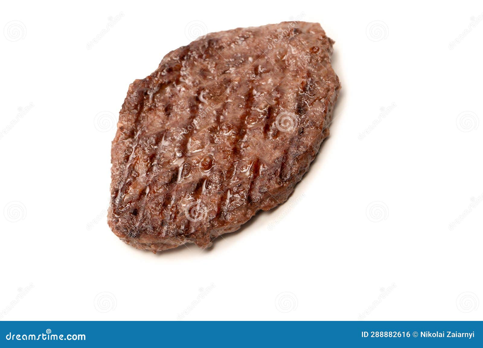 Cutlet with a Minced Beef Isolated on a White Background Stock Photo