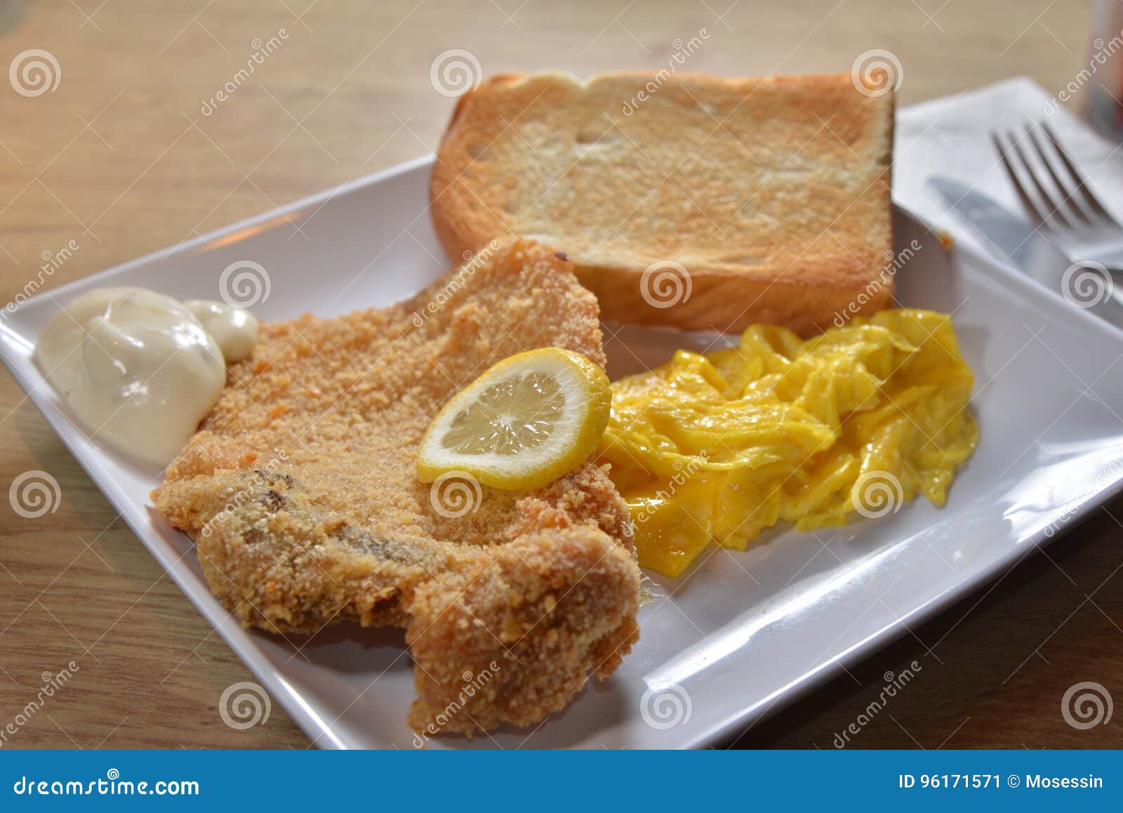 Cutlet pork stock image. Image of cuisine, toast, rice 96171571