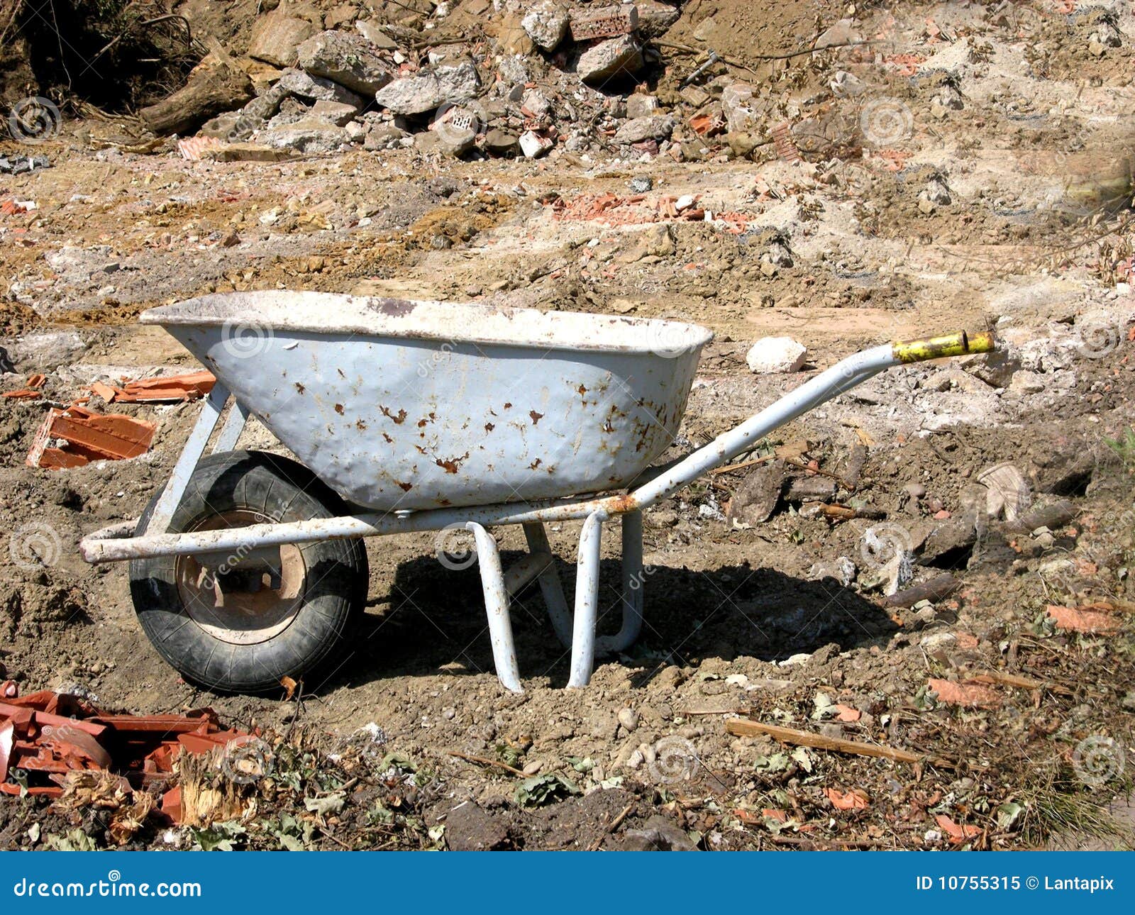 Cutout with a hand barrow stock image. Image of wheel 10755315