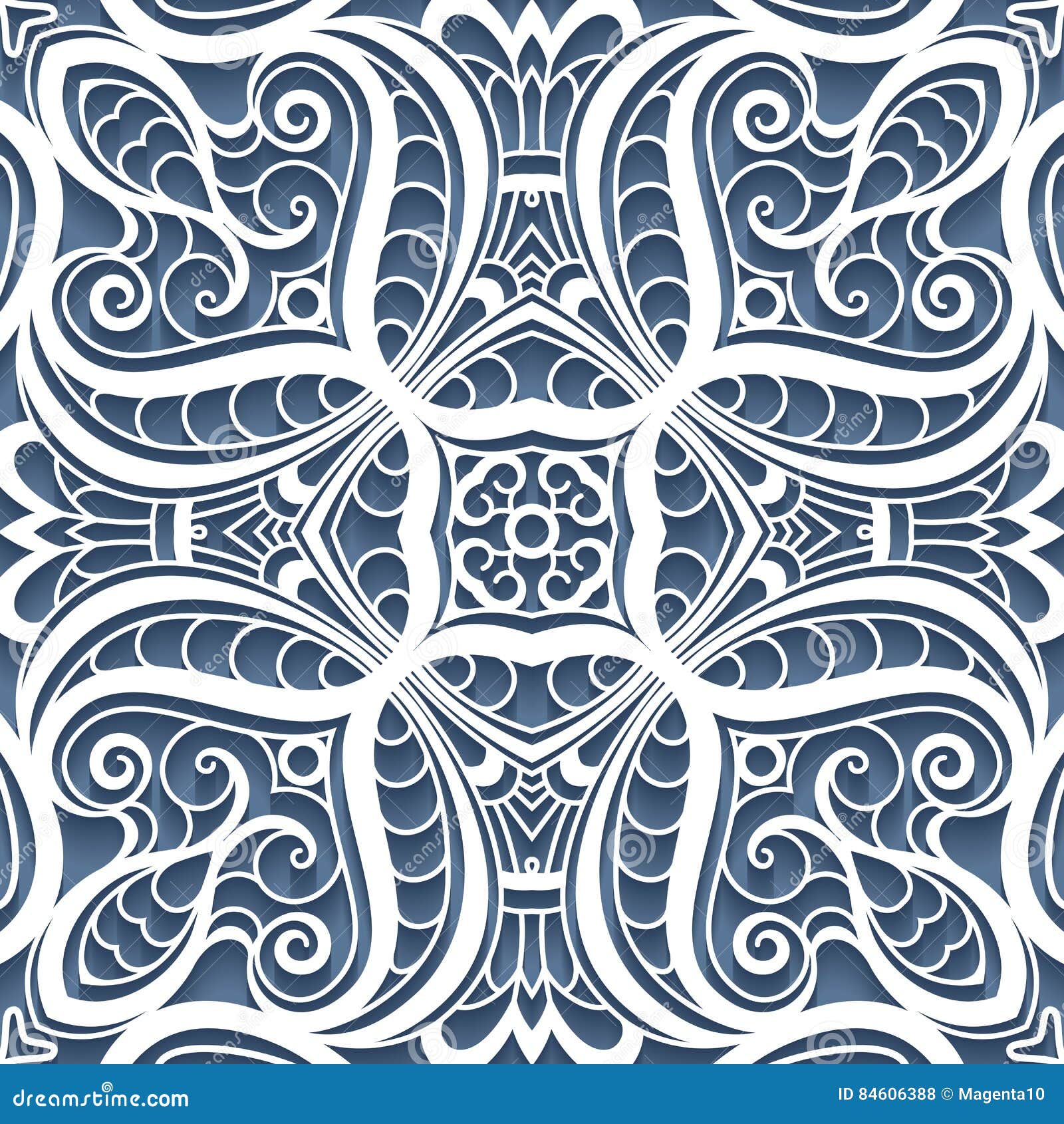 Cutout Paper Lace Texture, Seamless Pattern Stock Vector Illustration