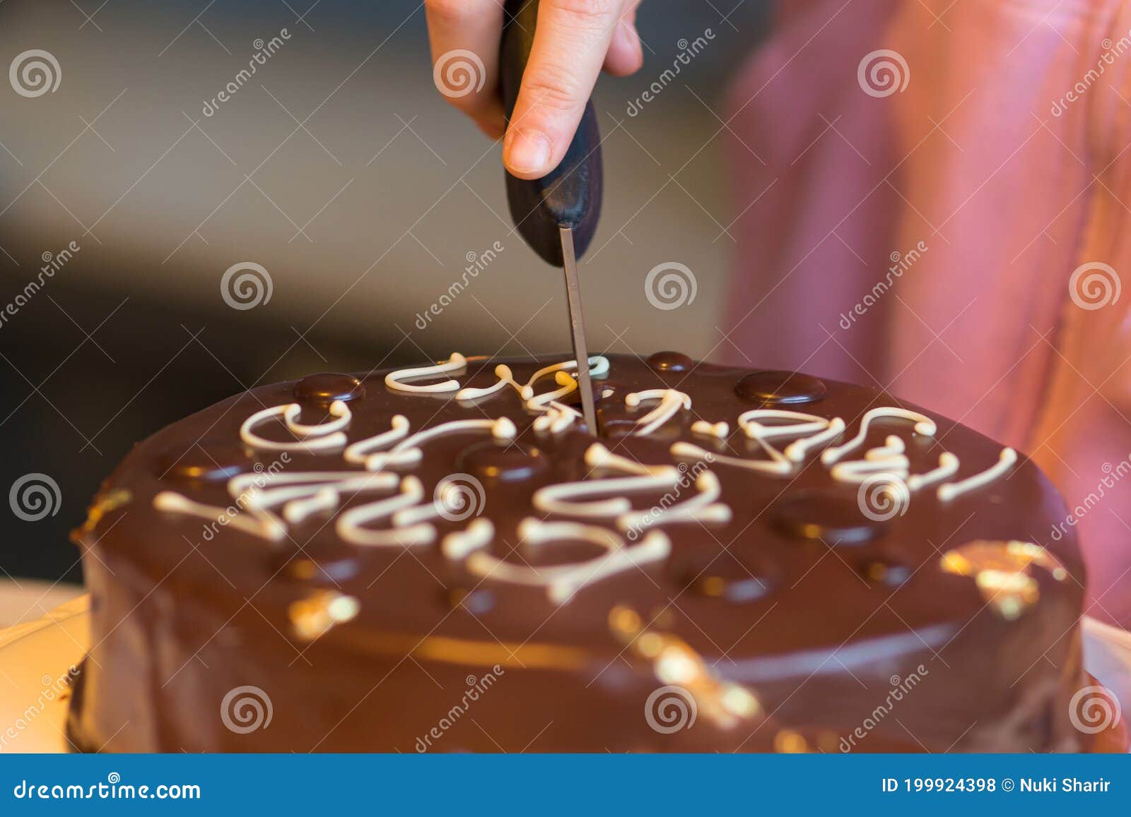 Cutting Birthday Cake stock photo. Image of childhood 199924398
