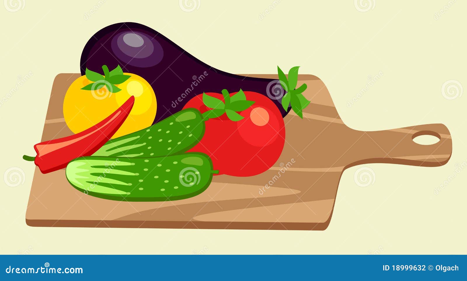 Cutting Board and Vegetables Stock Vector Illustration of purple