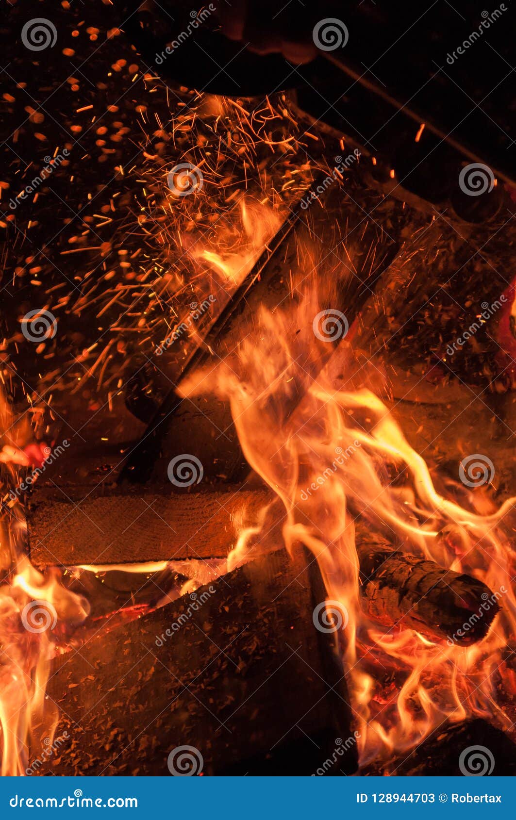 Cutting Burning Wood and Logs with Chainsaw Stock Image Image of