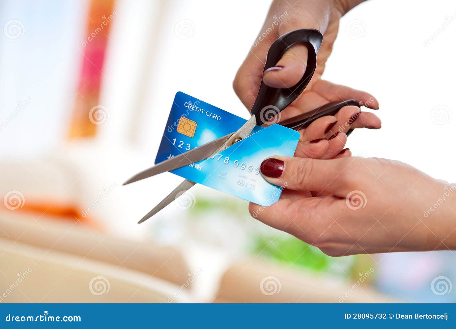 Cutting credit card stock photo. Image of paying, card 28095732