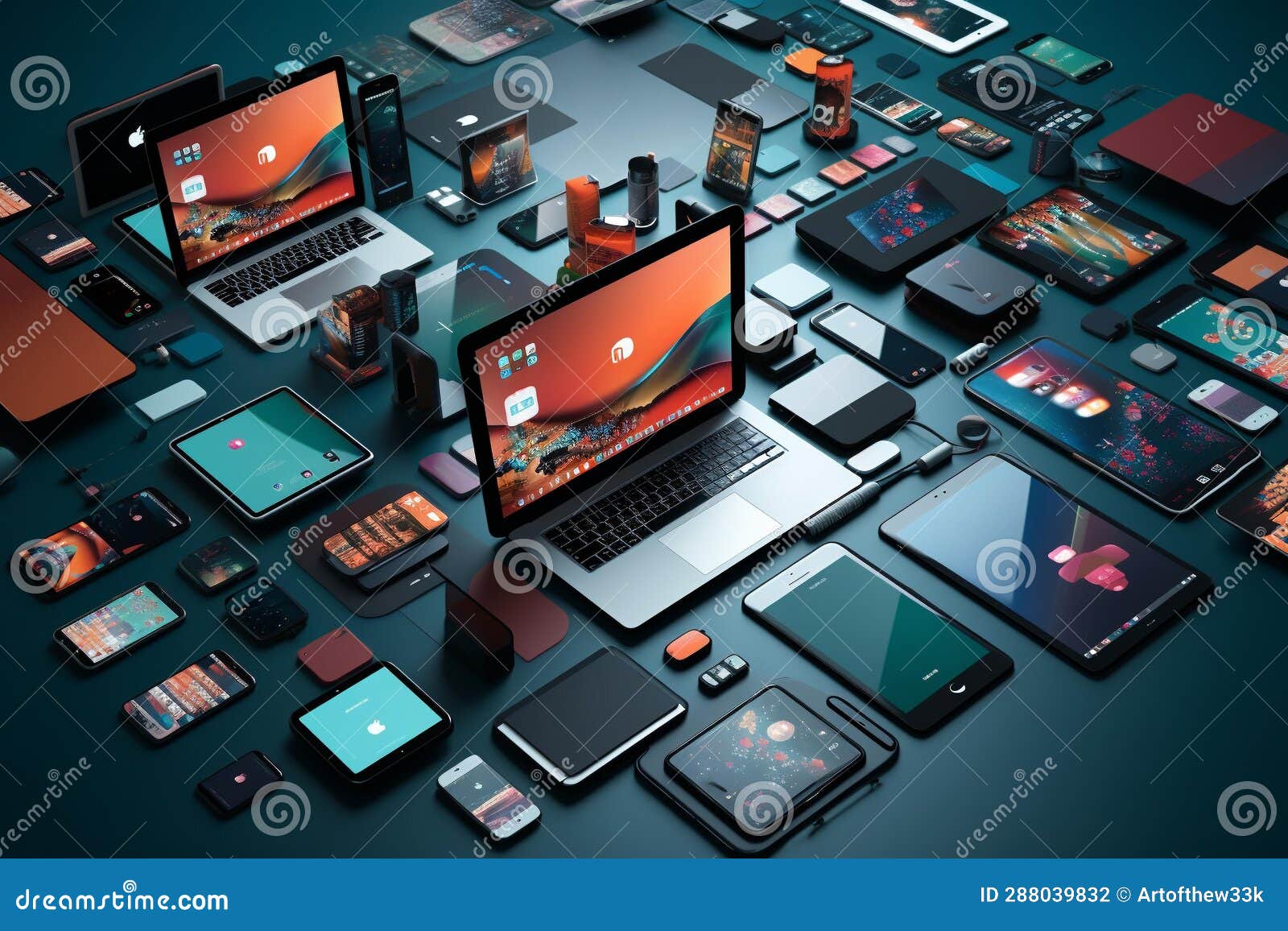 cutting-edge mobile technology showcase in a modern office setting