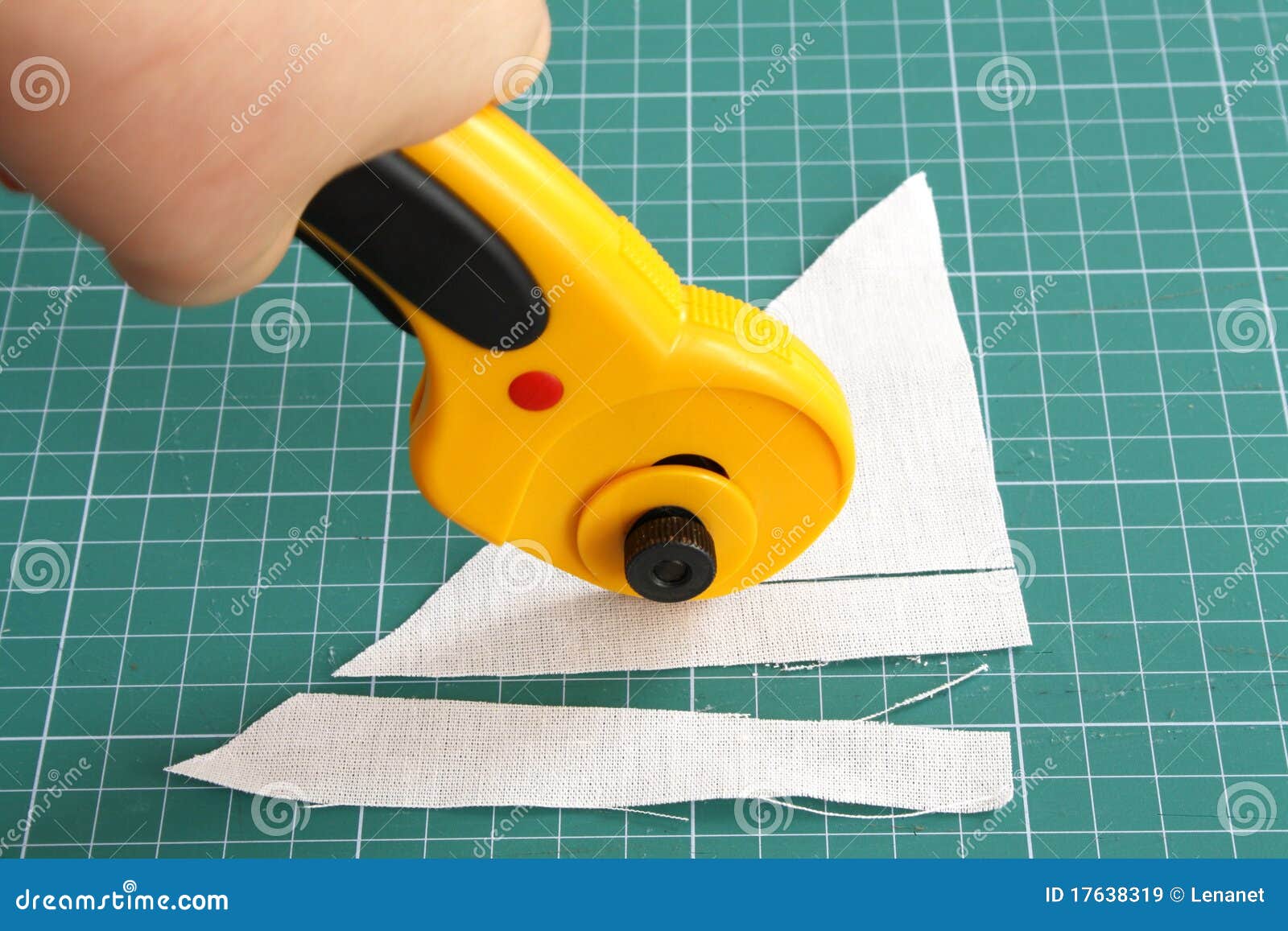 Cutting Fabric with Rotary Cutter Stock Image Image of squares