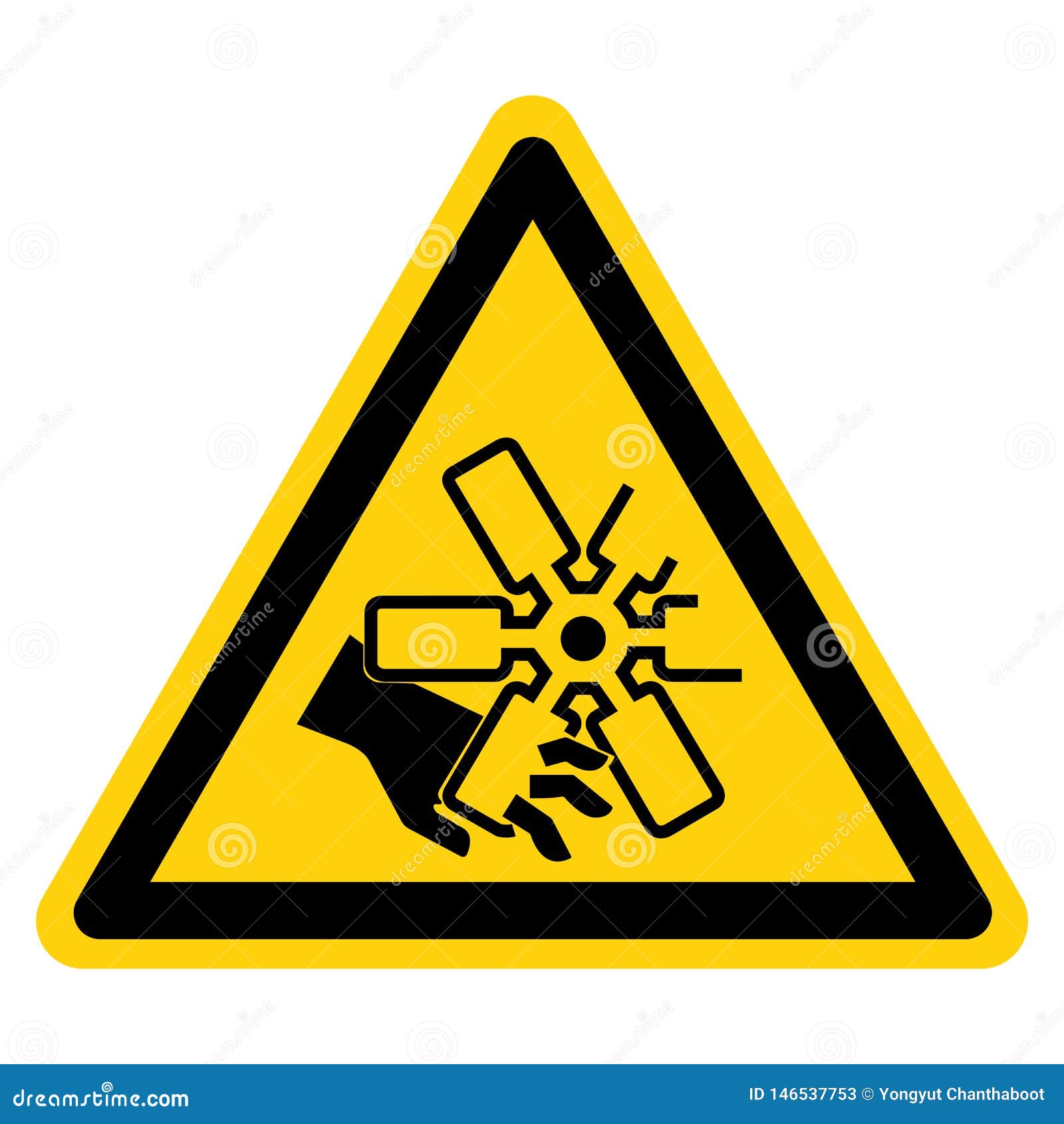 Cutting of Fingers or Hand Engine Fan Symbol Sign, Vector Illustration, Isolate on White