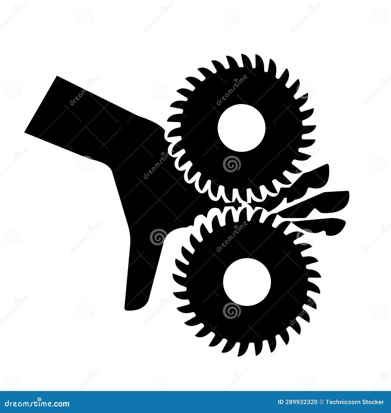 Cutting of Fingers Rotating Blades Black Icon ,Vector Illustration
