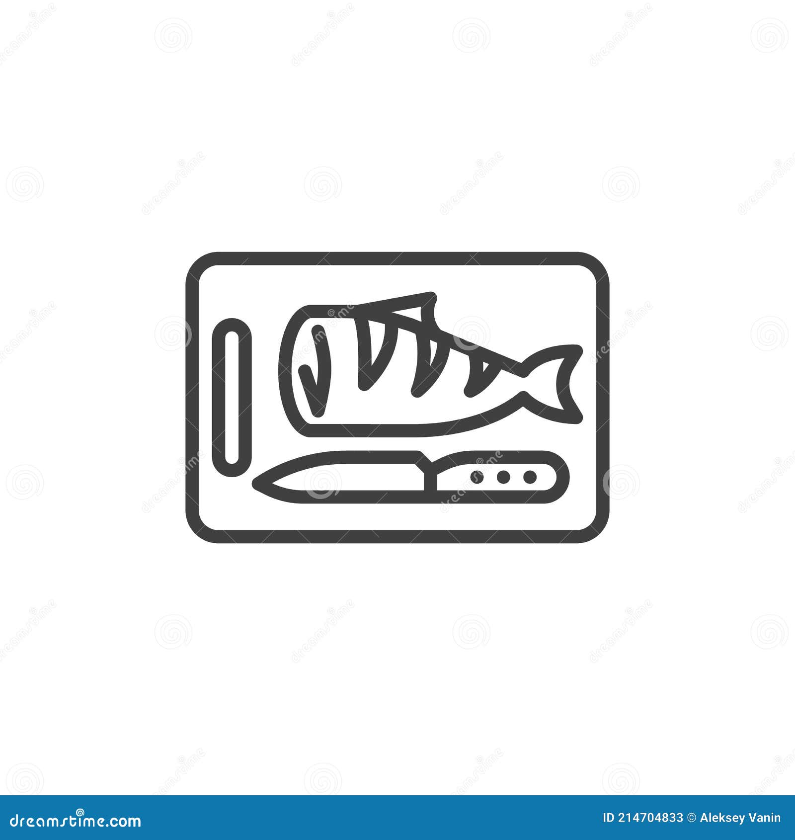 Cutting Fish Fillet Line Icon Stock Vector - Illustration of