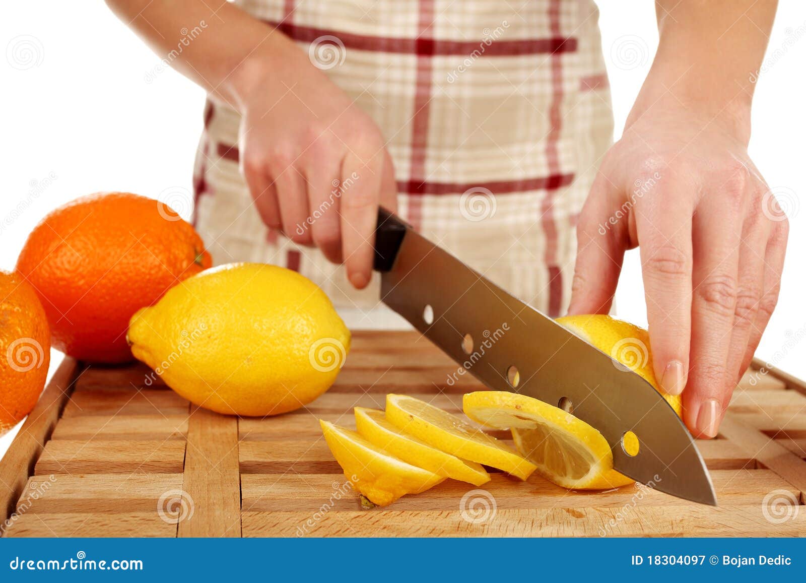 Cutting lemon, closeup stock image. Image of object, knife 18304097